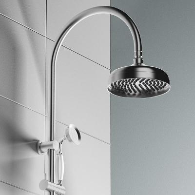 China With Slide Bar Modern Design Exposed Rainfall Bathroom Thermostatic Control Complete Brass Shower Head Faucet System for sale