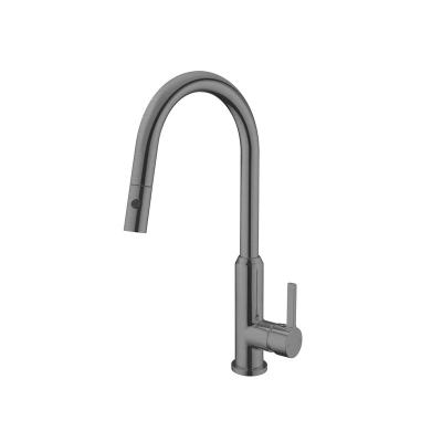 China Sense Faucets Smart Pull Down Sprayer 3 Functions Brass Gun Metal Grey Pull Out Sink Kitchen Laundry Mixers Faucet for sale