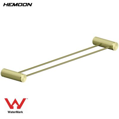 China Wall Mounted Type Modern European Style 2524D Brushed Gold Color Towel Rack Soap Dish Bathroom Accessories Set for sale