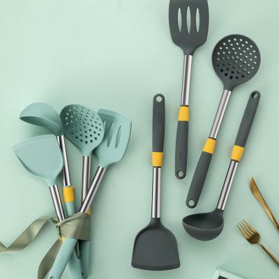 China Asd Sustainable Kitchenware Silicone Heat Resistant Nylon Kitchen Cooking Tools Utensils Reusable Set for sale