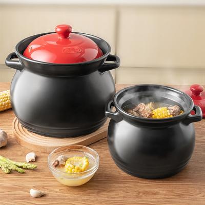 China Ceramic Cookware Clay Casserole 4.6L Pot Soup Cookware Sustainable For Cooking Non Stick for sale