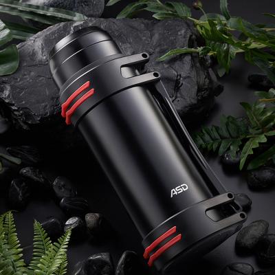 China 2 L Double Layer Black PORTABLE Empty Insulated Increase Travel Flask Jug Water Bottle Stainless Steel for sale