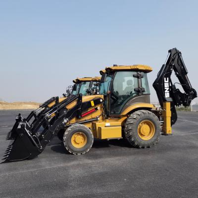 China Cummins EURO V Engine Compact Wheel Loader Backhoe Loader SNSC Fully Hydraulic System for sale