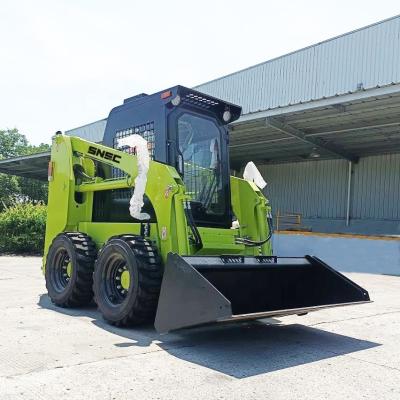 China Mini-Skid Steer Loader met sneeuw emmer en V-blad voor sneeuw verwijderen 2640x1720x2140mm Te koop