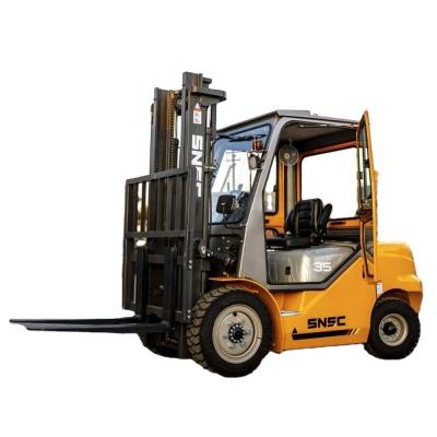 China 3.5 Ton Triple Mast Diesel Forklift Off-Road 4X4 Rough Terrain Forklift Energy Mining for sale