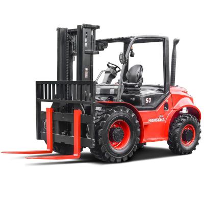 China 5 Tonnen schwerer 4x4 All-Rough Terrain Off-Road Diesel-Forklift mit großem Motor zu verkaufen