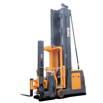 China 1500 kg Vna Man Up Electric Stacker Pasillo muy estrecho de tres vías camión hombre montado de tres vías carretilla elevadora en venta