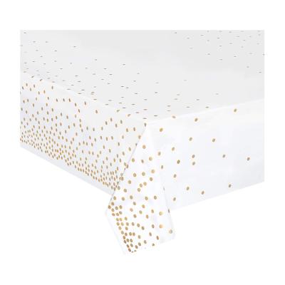 China Disposable Plastic Tablecloth Party Disposable Tableware And Table Waterproof Covers Wedding Decoration for sale