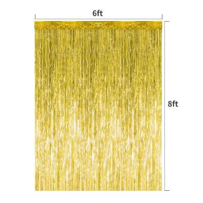 China Luxury PET Tinsel Curtain Party Foil Fringe Curtain Wall Decoration Living Room Sticker for sale