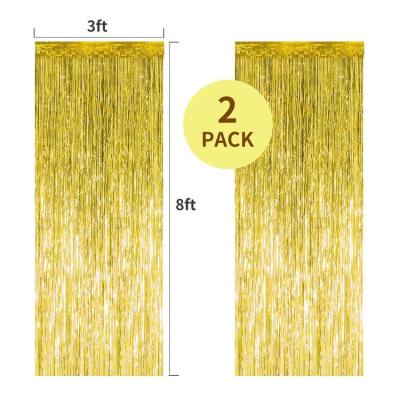 China Factory direct sales of PET foil fringe curtains wallpaper sticker home decoration for sale