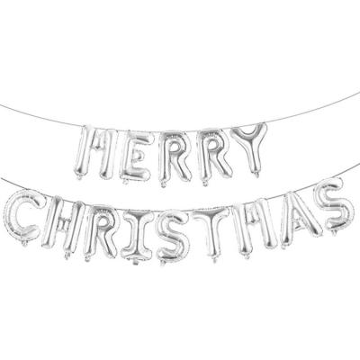 China Foil Merry Christmas Letter Balloons Banner Christmas Backdrops For Photography for sale