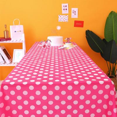 China Disposable PEVA Greaseproof Table For Daily Dot Color Home Table Decoration Party Decoration Daily Classic White Table Cloth for sale