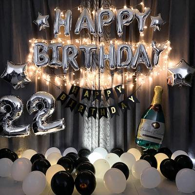 China Gift Toy Black Gold Silver Balloon Wine Bottle Chrome Balloon Garland for Birthday Party Wedding Halloween Christmas Party Decorations for sale