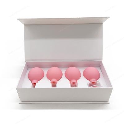 China Glass Facial Cupping Set- 4pcs Silicone Vacuum Suction Face Massage Cups Anti Cellulite Lymphatic Therapy Sets for Eyes for sale