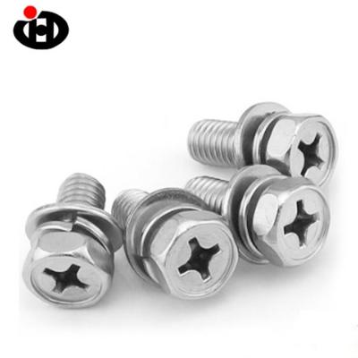 China JINGHONG Cheese Bolts Combination Head Screw 304 Stainless Steel for sale