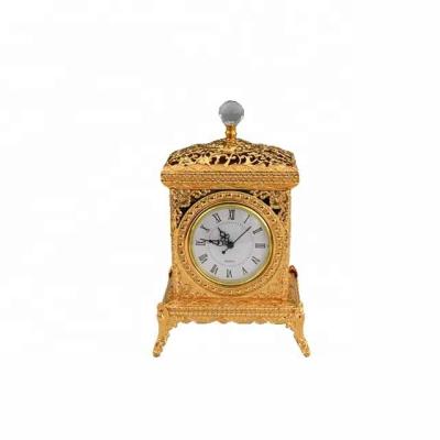 China Eco-friendly Decorative Metal Frame Household Square Digital Table Clock With Pedestal for sale