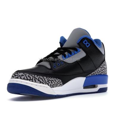 China Damping blue original sports shoes-homm basketball shoes good quality fashion brand men wholesale sport retro sneakers aj3 for sale