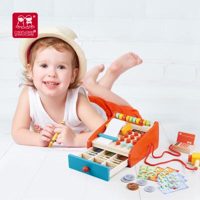 China Wooden Kids Toy Play Food Kitchen Kitchen Toys For Kids Cash Register for sale