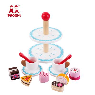 China Kitchen toys hot sale kids pretend food play toy flower kids tea set wooden toy for kids for sale