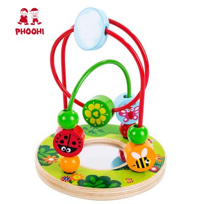 China Children Montessori Toy Kids Wooden Bead Maze Educational Toy For Toddler Kindergarten Diameter 16*18.8(cm) for sale