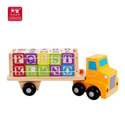 China Rubbing Toy New Arrival Wooden Alphabet Blocks Kindergarten Toy For Kindergartner Students Learning Educational Truck for sale