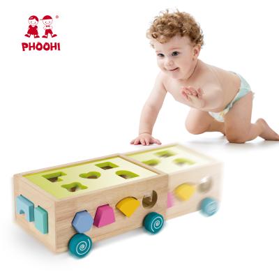 China Wooden Vehicle Toy New Arrival Racing Car Game Educational Push Shape Sorter Car Toys For Baby 3+ for sale