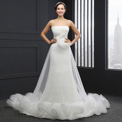 China 2020 Ladies Anti-Static Strapless Backless Strapless Backless China Wedding Dress Mermaid Wedding Q027 Elegant Beach Stretch Fabric for sale