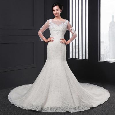 China Sale 2020 anti-static mermaid porcelain wedding dress civil wedding dress Q018 white customize your own princess women guest simple elegant musilm for sale