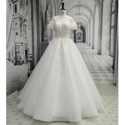 China AmL 8417 Anti-Static Wedding Dress Floral Shiny Luxury Princess Floor Length Elegant Bridesmaids A Line Vintage Exotic Victorian Maid Of Honor for sale