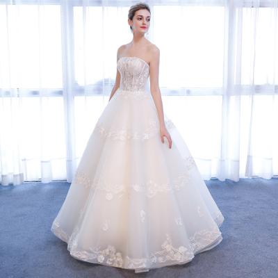 China New designer SL164 anti-static corset wedding dress lace organza appliqued women plus size wedding ball gown for bride vestidos de novia for sale