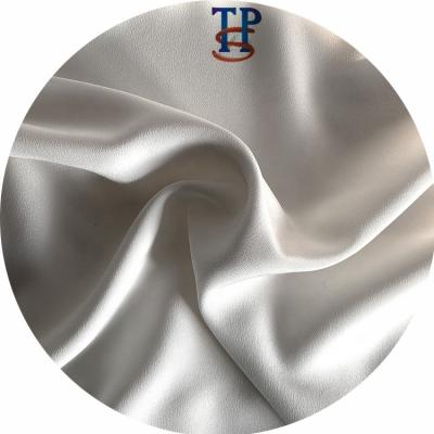 China Simple Minimum Pure Silk Low Plain CDC Solid White Crepe De Chine Fabric For Garment for sale