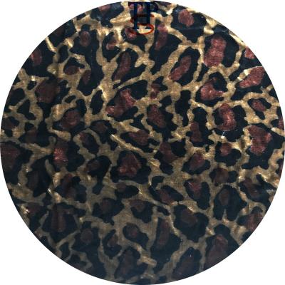 China Plain Screen Printed Leopard Velvet Silk Fabric for sale