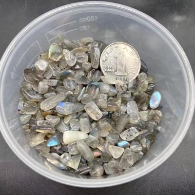 China Natural Europe small size labradorite flea stone crystal chips ghost ghost gravel healing stones for sale