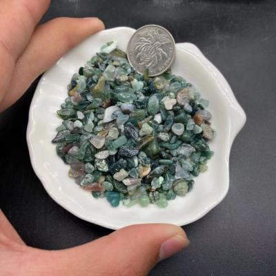 China Europe Good Quality Moss Agate Crystal Gravels Crystal Chips for sale