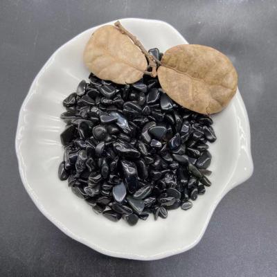 China Natural Small Size Obsidian Stones Crystal Chips Ghost Ghost Gravel Healing Stones Obsidian Stones From Europe for sale