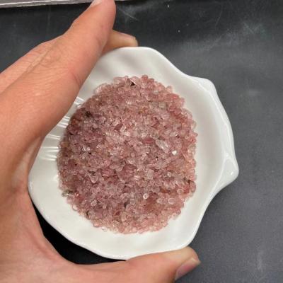 China Natural Europe Strawberry Ghost Gravel Stone Chips Stones Healing Crystal Chips Stones Small Size for sale