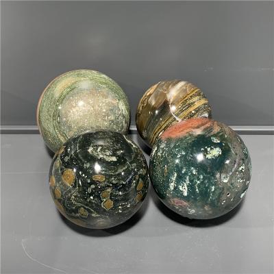 China Europe Ocean Jasper Spheres Home Decorations Pattern Unique Crystal Ball Crystal Therapy Stones for sale