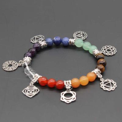 China Europe 7 Chakra Yoga Meditation Healing Stones Natural Crystal Bracelets for sale