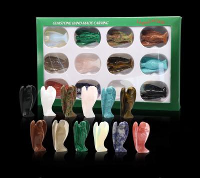 China Europe 2inch Carvings Christmas Gift Crystal Healing Stones 12pcs by Box Gemstones Gifts Crystal Angels for sale