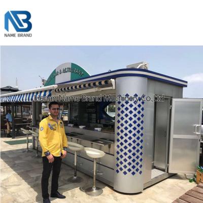 China Stainelss Steel Tables Fully Equipped Street Bus Food Restaurant Mobil Cart Cafe For Sale Outdoor Portable Small Ice Cream Juice Kiosk for sale