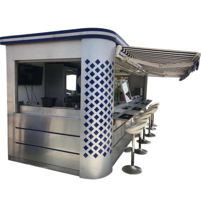 China Stainelss steel tables fully equipped street mall mobile food&beverage mobile juice bus take away kiosk for sale