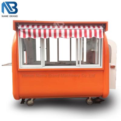 China Stainelss steel tables burger kitchen fruit shape mobile catering kiosks shop robot cafe food kiosk design for sale