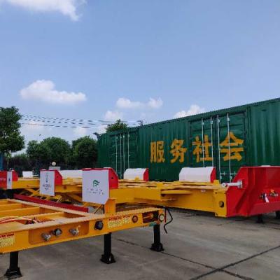 China 3 Axles 40 feet Flatbed Semi Trailer 20ft 40ft Shipping Container Flat Bed à venda