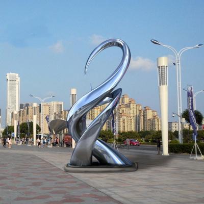 China Modern Outdoor Stereoscopic Europe Decoration Abstract Stainless Steel Sculpture For Garden for sale