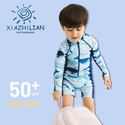 China QUICK DRY boy long sleeve sunsuit with panties kids swimwear little boy one piece swimsuit for sale