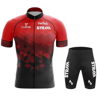 China 2022 strava Tour de France bicycle short sleeve breathable cycling suit new clothes sweat event cycling clothes wicking and breathable for sale