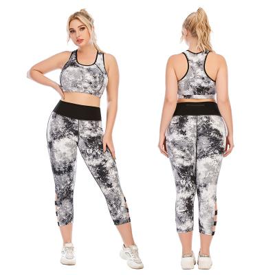 China Breathable Women Plus Size Gym Clothes Quick Dry Sportswear Girls Running Yoga Sets Tie Dye Clothing for sale