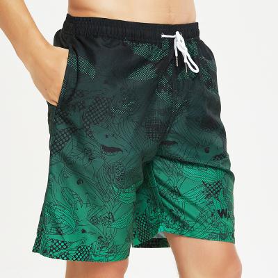 China 2021 Breathable Hot Sales Men Loose And Quick-drying Shorts Gradient Color Beach Swimming Shorts for sale