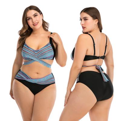 China 2022 NEW European and American fat women's big cup steel bracket steel bracket breathable SWIMSUIT SETS for sale