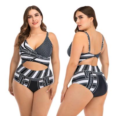 China 2022 NEW European and American fat women's big cup steel bracket steel bracket breathable SWIMSUIT SETS for sale